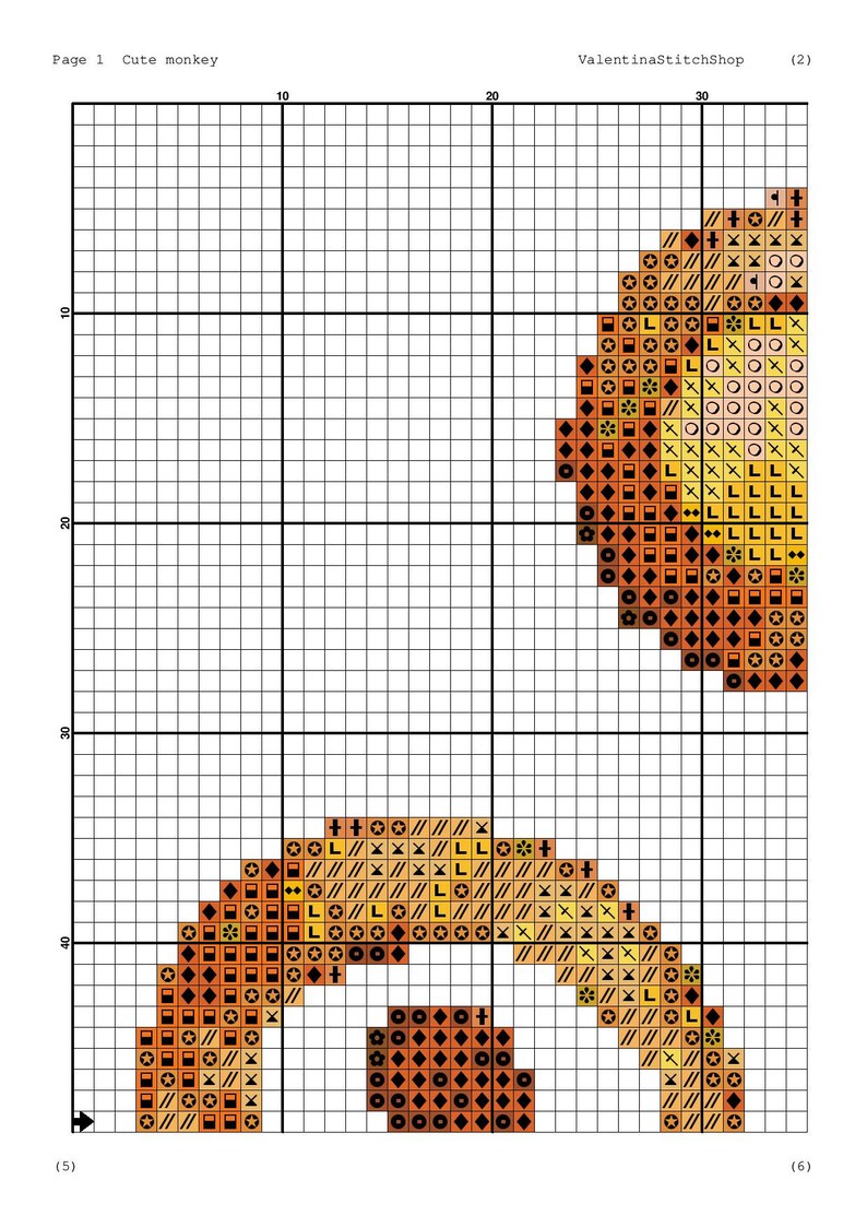 Cute monkey cross stitch Pattern PDF Beginners cross stitch For kids Cross stitch Easy cross stitch Simple cross stitch Funny cross stitch