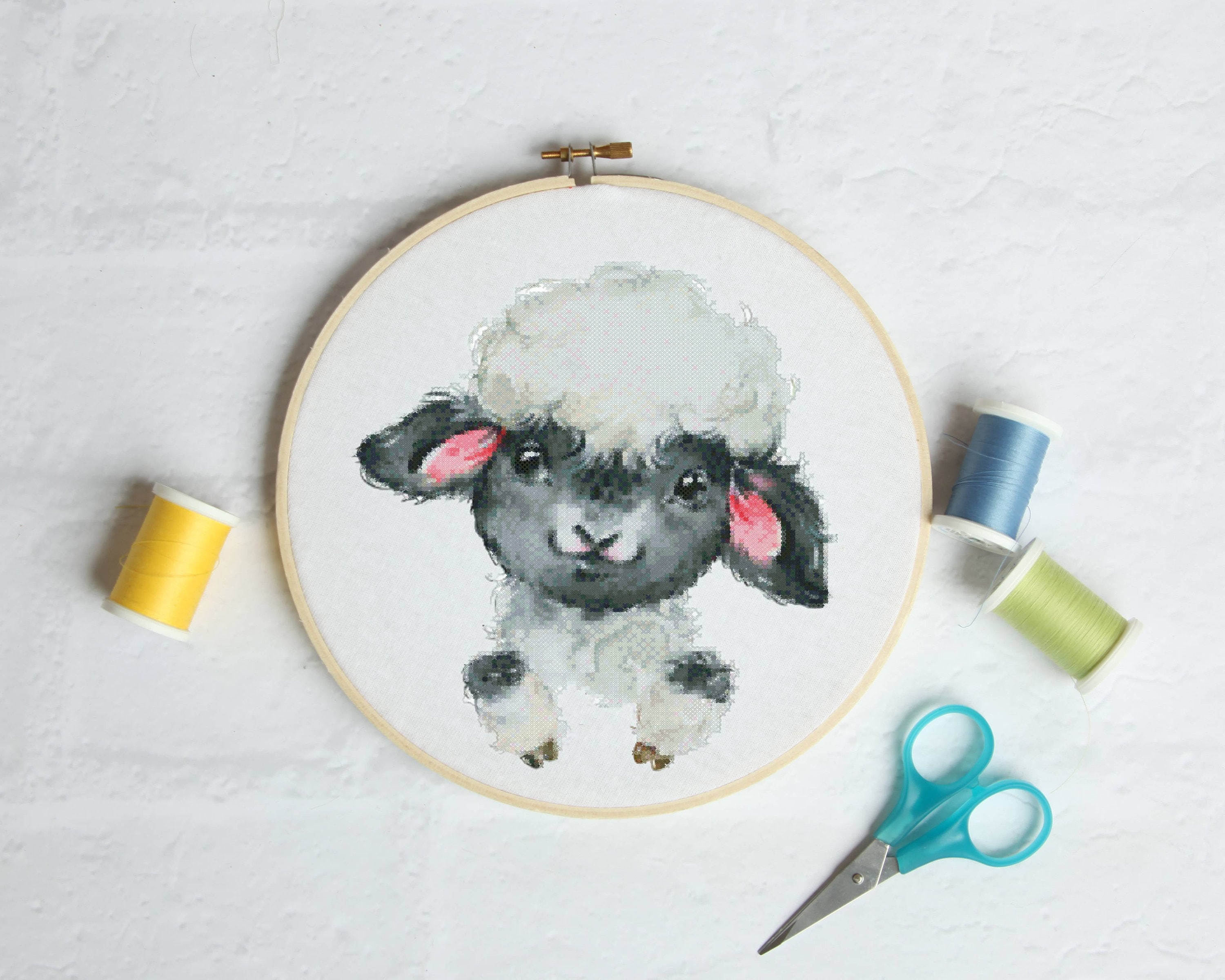 Cute lamb cross stitch Pattern PDF Beginners cross stitch For | Etsy