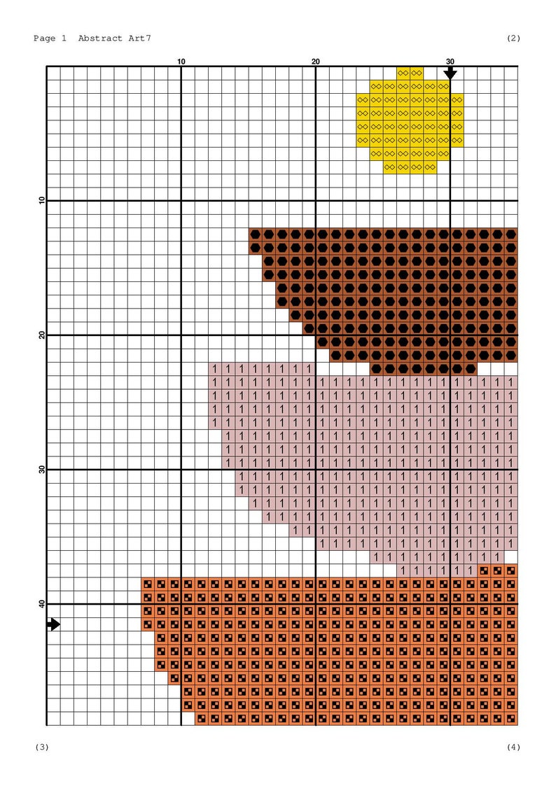 Abstract Art7 cross stitch Pattern PDF Beginners cross stitch For kids Cross stitch Easy crossstitch Simple cross stitch Funny cross stitch