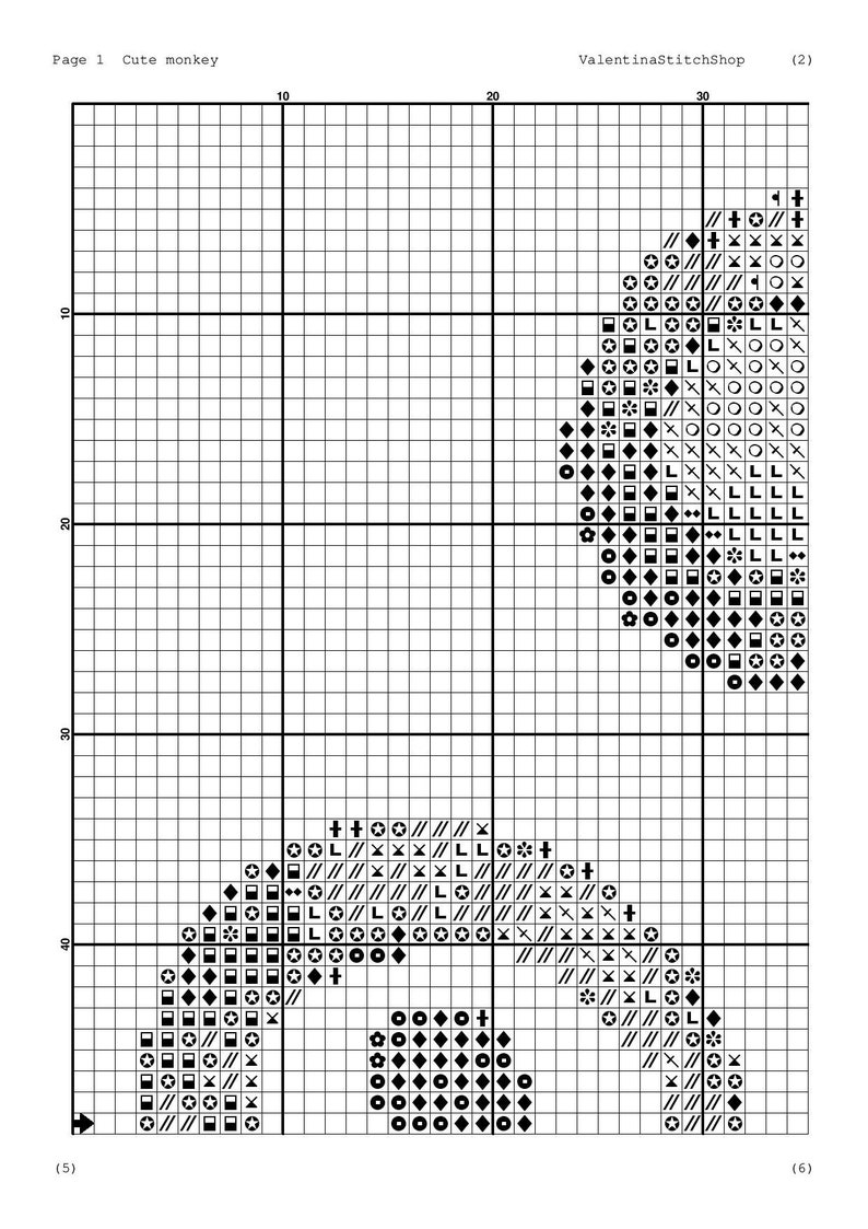 Cute monkey cross stitch Pattern PDF Beginners cross stitch For kids Cross stitch Easy cross stitch Simple cross stitch Funny cross stitch