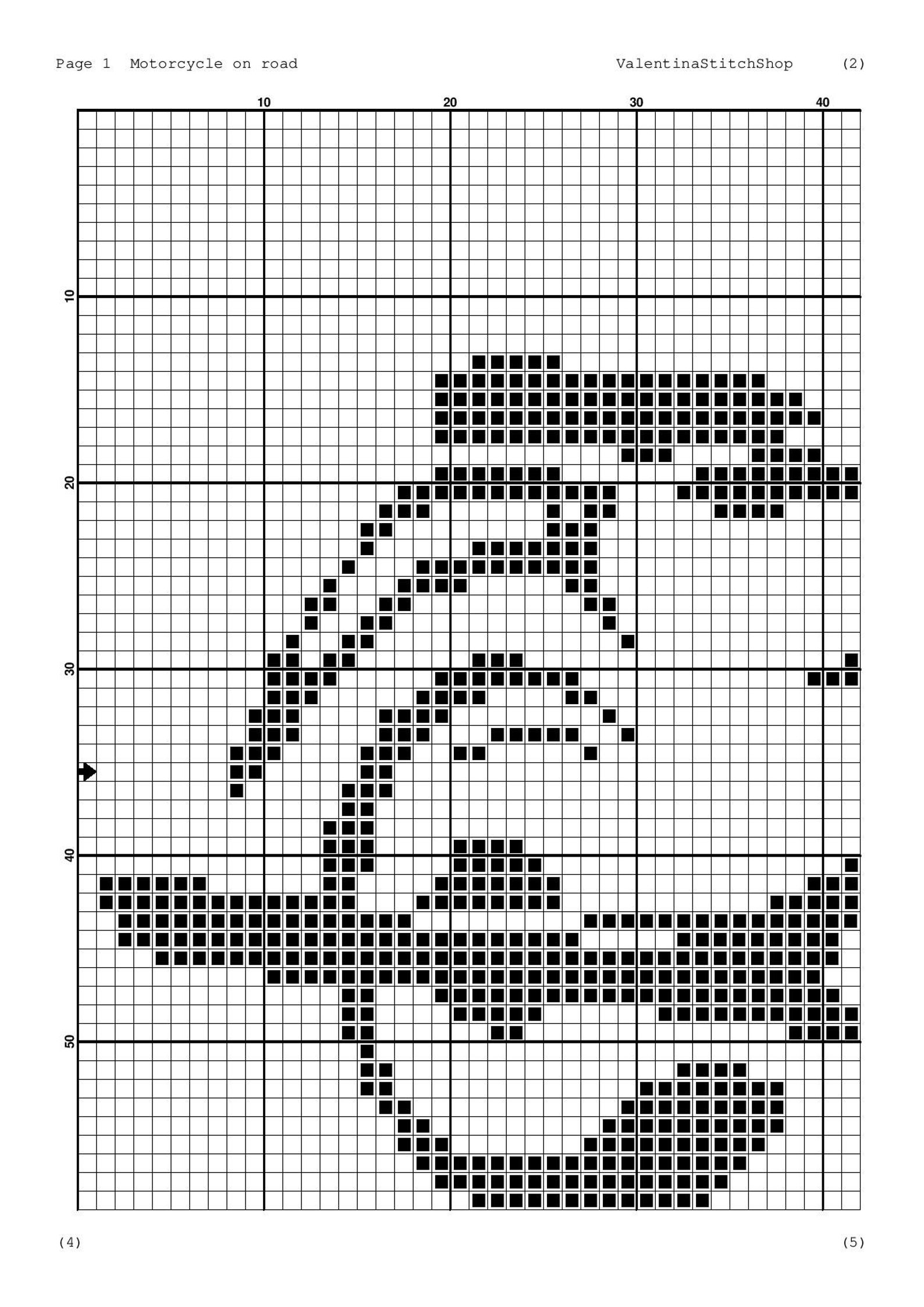 Motorcycle on road cross stitch Pattern PDF Beginners cross | Etsy