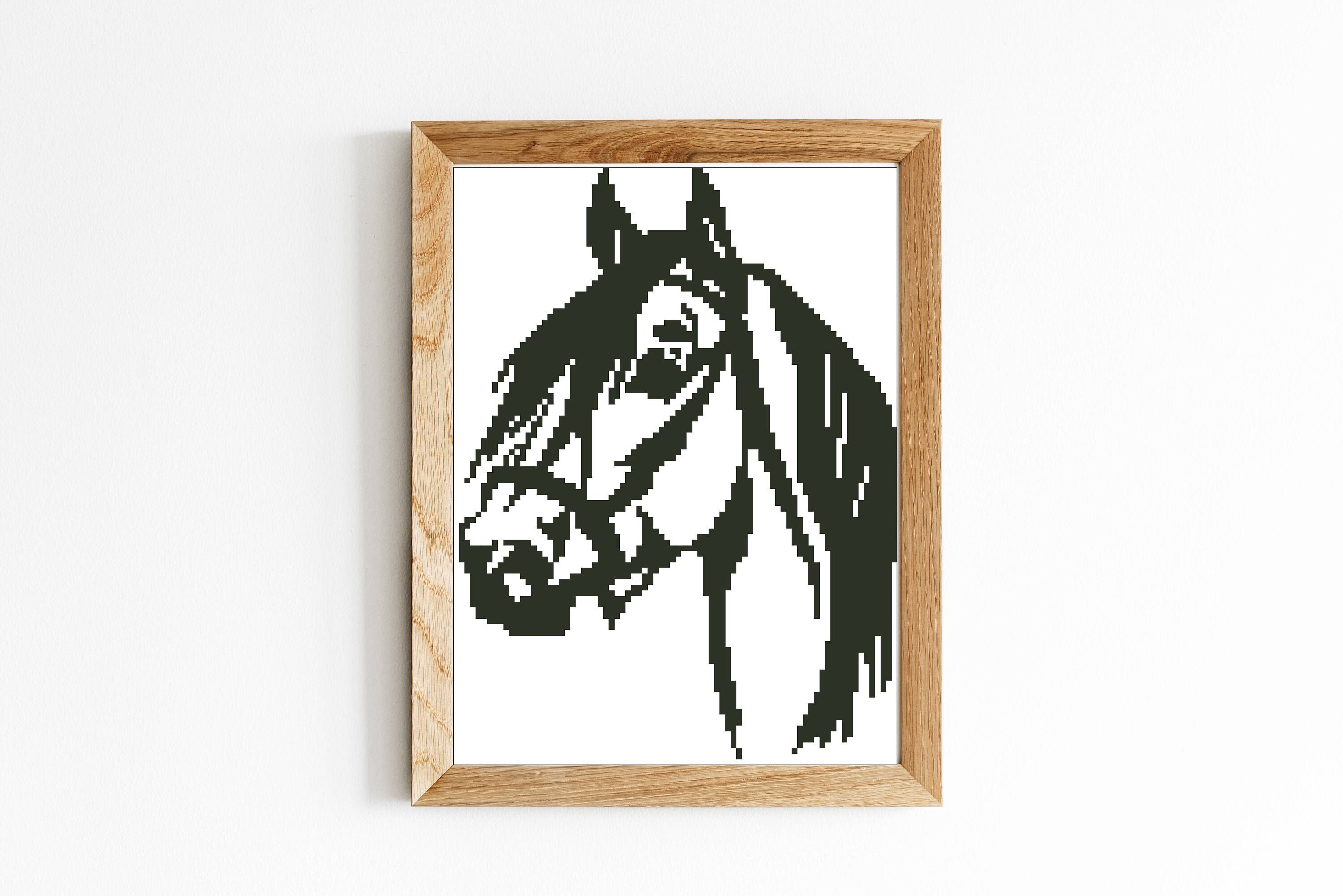 Black Horse Cross Stitch Pattern PDF Beginners Cross Stitch Etsy