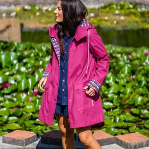 Pink plastic raincoat hot sale