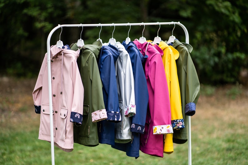 Mini Kids Raincoat, Kids Pink Waterproof Raincoat, Aesthetic clothing for girl PVC raincoat in colors Vegan leather trench coat. image 8