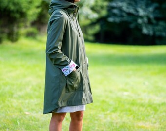 Olive Green Raincoat Waterproof 