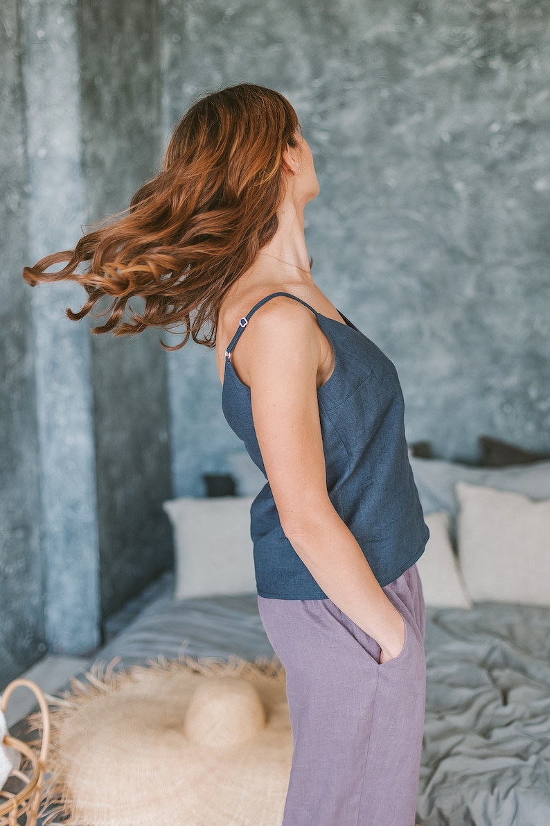 Leisure wear Casual Linen Blouse Linen blouse Linen tank top Linen Beachwear Soft linen sleep clothing Linen tank top Linen clothing