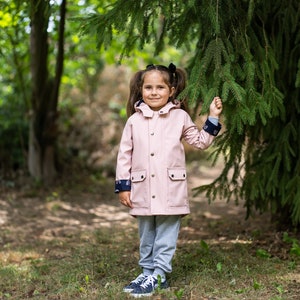 Mini Kids Raincoat, Kids Pink Waterproof Raincoat, Aesthetic clothing for girl PVC raincoat in colors Vegan leather trench coat. image 7