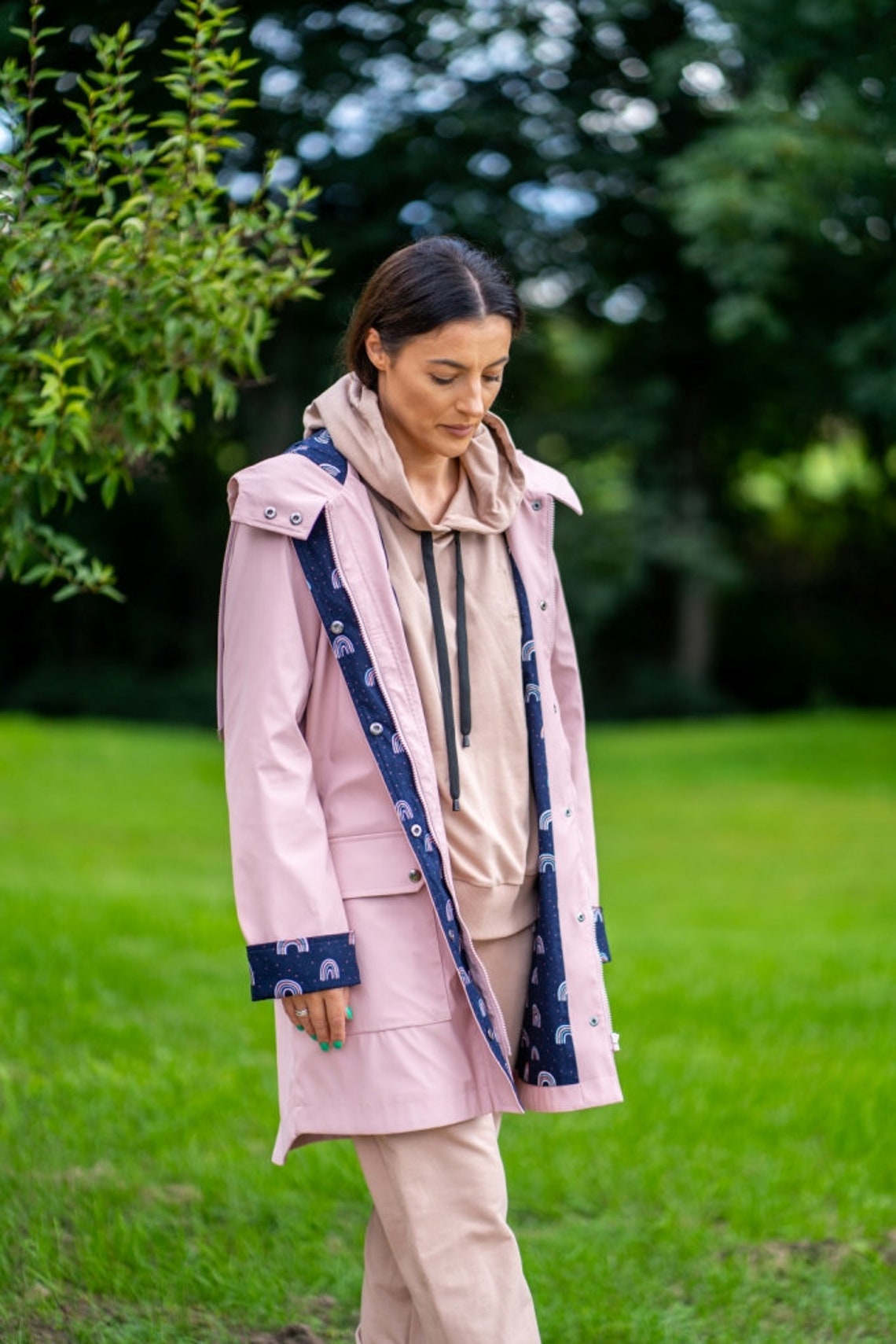 Coat Trench Coat Rain Coat Jacket Coat Raincoat Rain Etsy