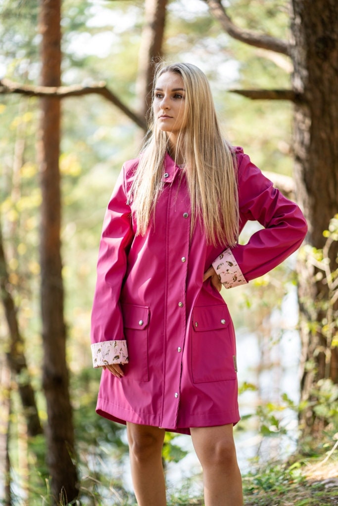 Women's Raincoat, Vegan Leather Plastic Raincoat, Handmade Gift for Her ...