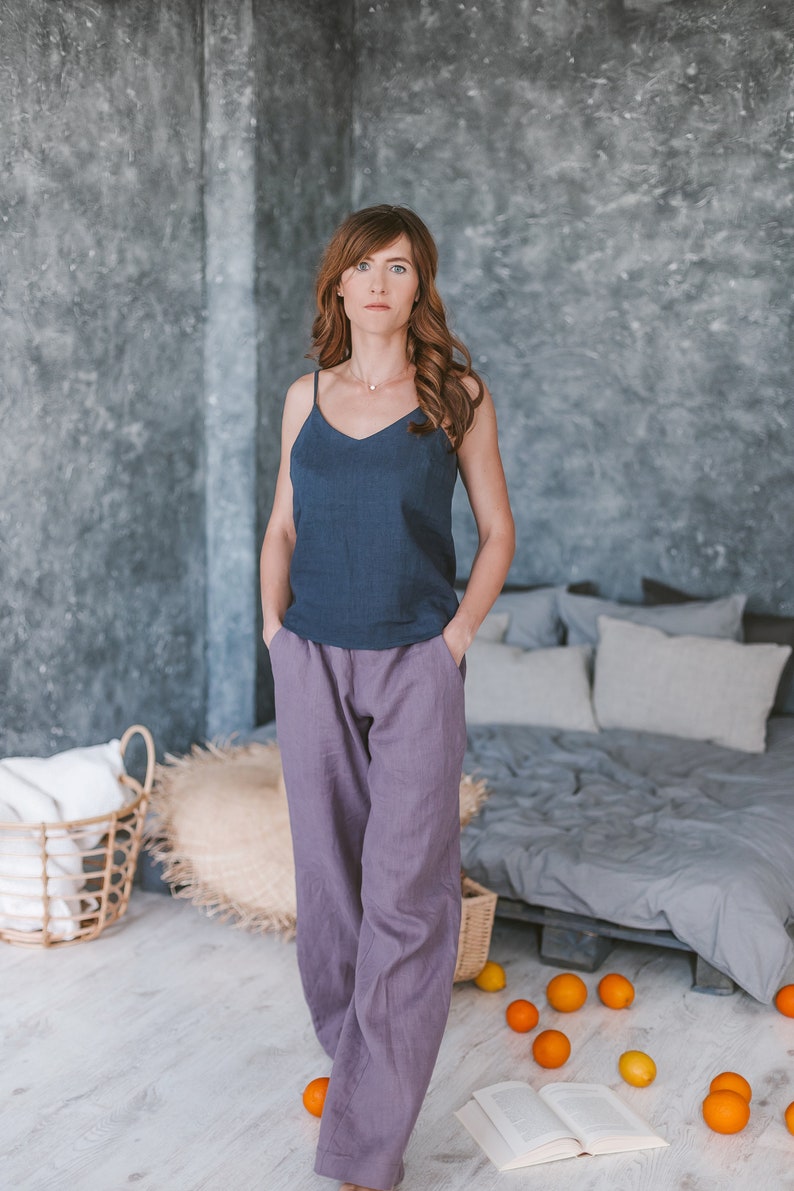 Leisure wear Casual Linen Blouse Linen blouse Linen tank top Linen Beachwear Soft linen sleep clothing Linen tank top Linen clothing