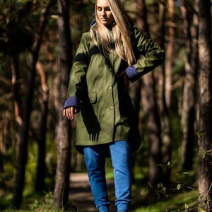 Durable Handmade Chaki Raincoat for Women – Waterproof, Comfortable & Perfect for Any Season