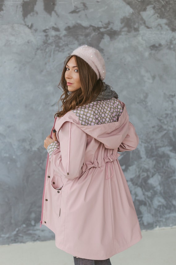blush parka coat