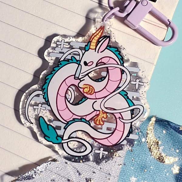 Porte-clés à paillettes - Dragon mignon