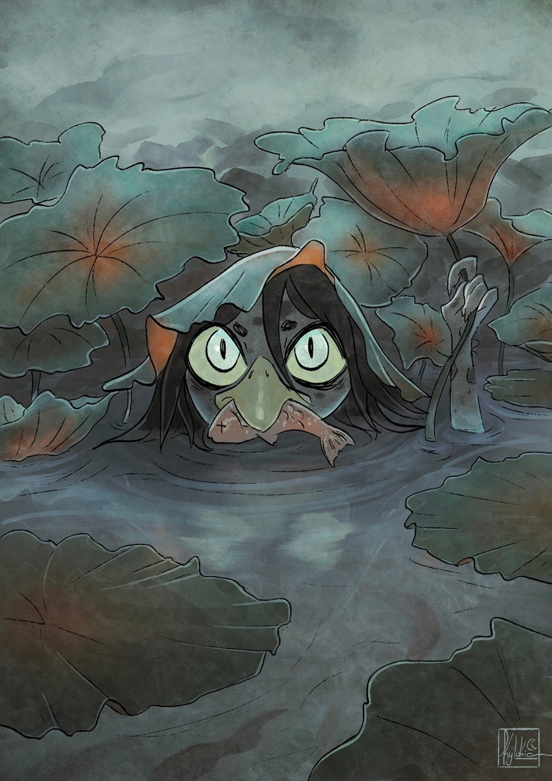 Kappa Yokai Print - Etsy Kappa Yokai Print - Etsy