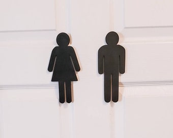 Girl Boy/ His/Hers Wood 3D Bathroom Cutouts/ Bathroom Sign / Hanging Bathroom Sign/ Bathroom Decor / Restroom Sign/ His and Her/ His and Her