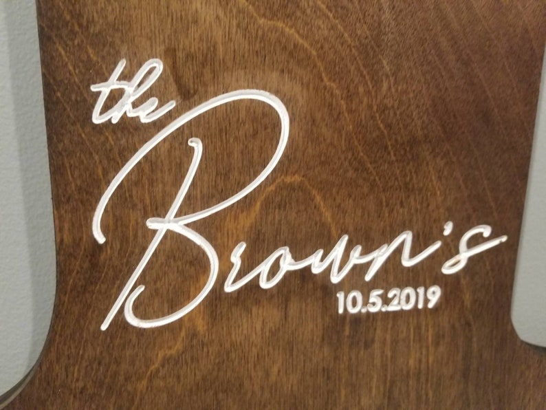 Large Personalized Engraved Wood Letter Guest Book Etsy