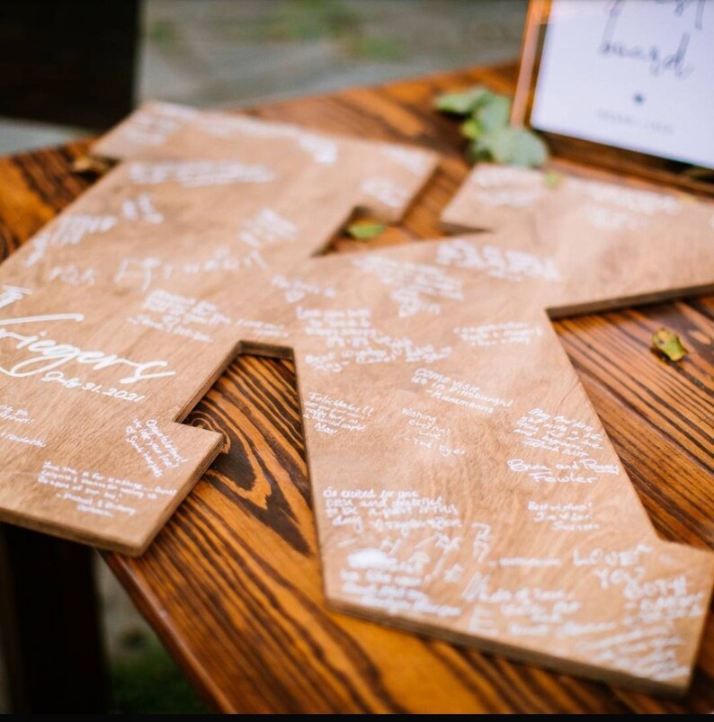Personalized Engraved Wood Letter Guest Book Alternative/ Etsy