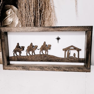 Nativity Sign | Christmas Sign Decor | Christmas Sign | wood sign | Farmhouse Sign | Nativity Scene Large Sign | Mantle Sign