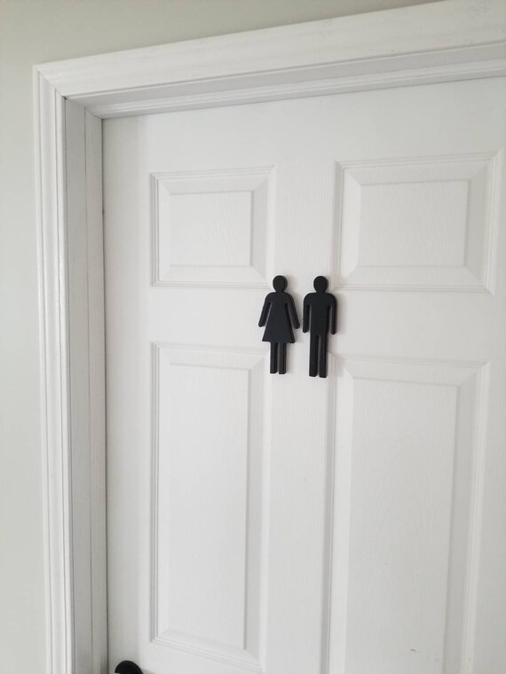 Girl Boy/ His/Hers Wood 3D Bathroom Cutouts/ Bathroom Sign / | Etsy