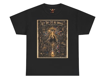 Occult Eye and Mystical Symbols Tee | Spiritual Gothic Illustration T-Shirt