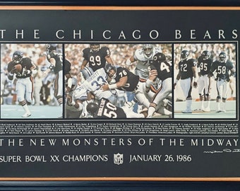 Signed Mike Ditka Chicago Bears Super Bowl XX Framed Photo (39"x23")