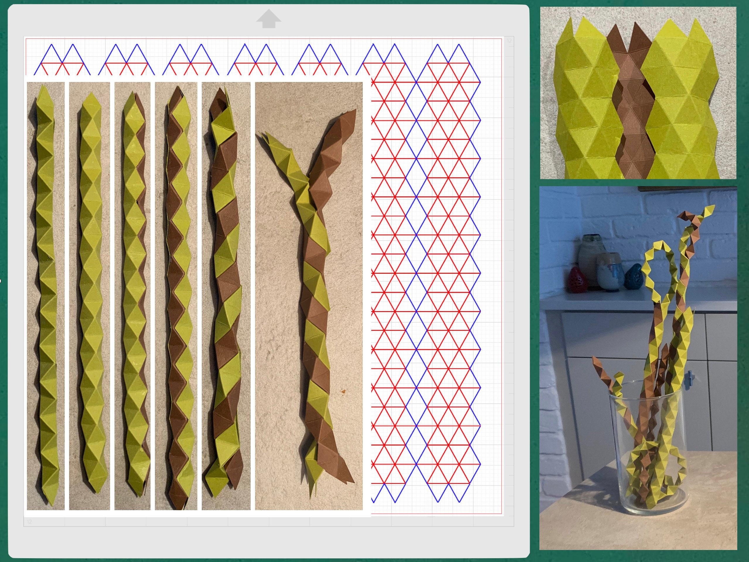 Origami strip creative folding design digital download JPEG Etsy