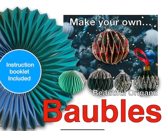 Origami Baubles: DIY Paper Craft Template (Digital Cut Files)