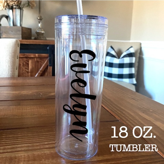 Personalized Tumbler. 18 Oz. Skinny Acrylic Tumbler With Straw Christmas  Gift. Bridesmaid Gift. Teacher Gift 