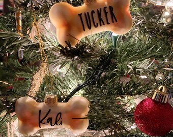 Custom Name Dog Bone Ornament