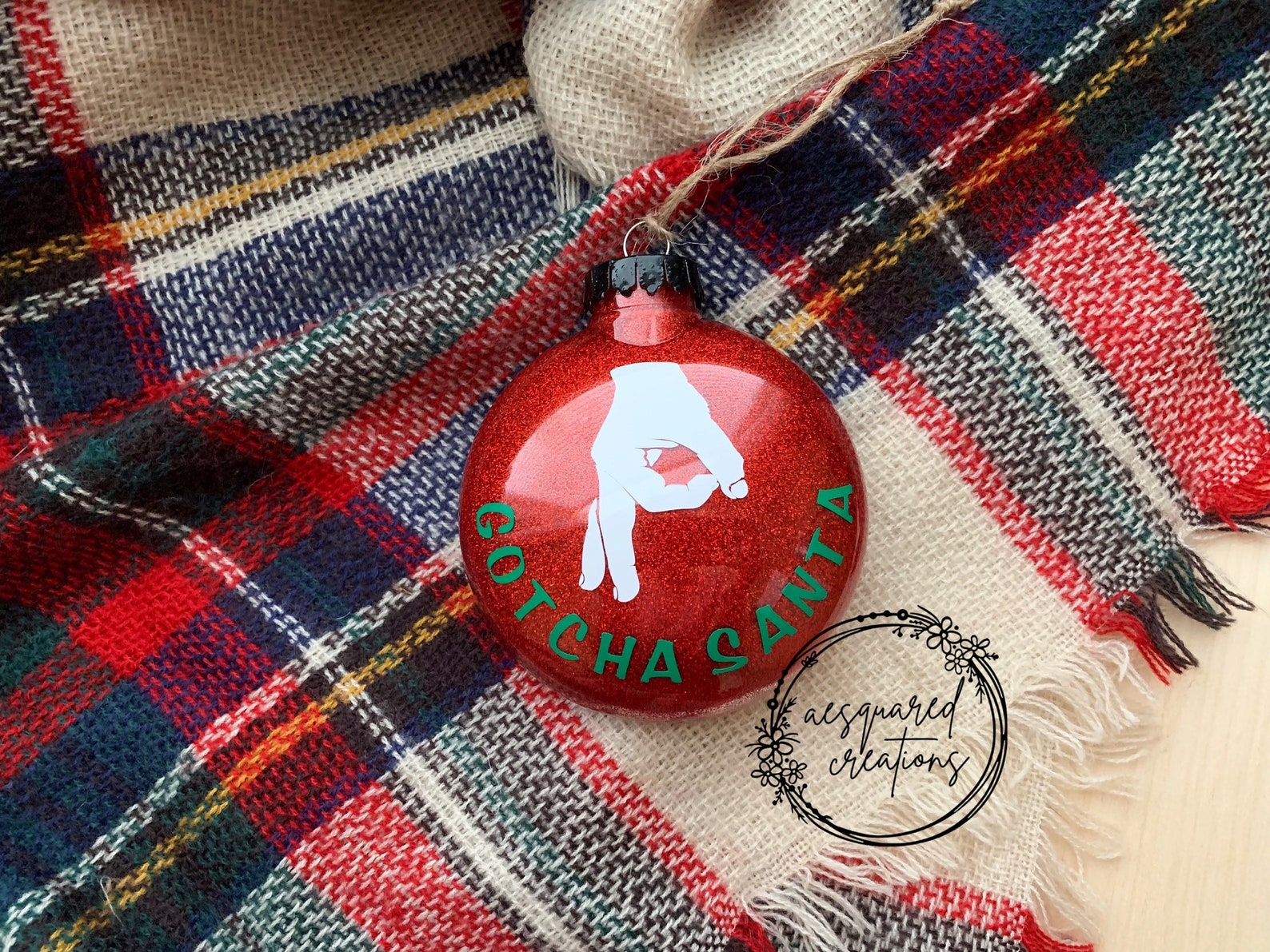 Gotcha Santa Circle Game | White Elephant Christmas Ornament - Etsy