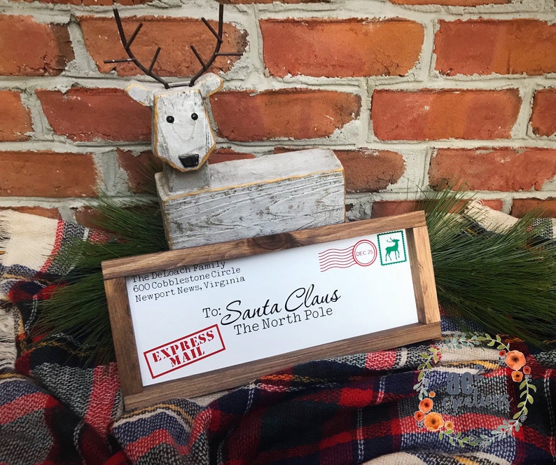 Letter To Santa Christmas Address Wood Sign Envelope | Etsy