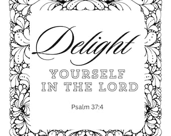 Pagine da colorare con versetti della Bibbia: Arte delle Scritture Cristiane (download digitale)