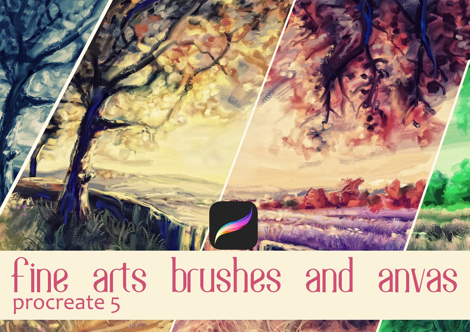 ProcreateOil Fine Arts brushes and canvas setprocreate Etsy