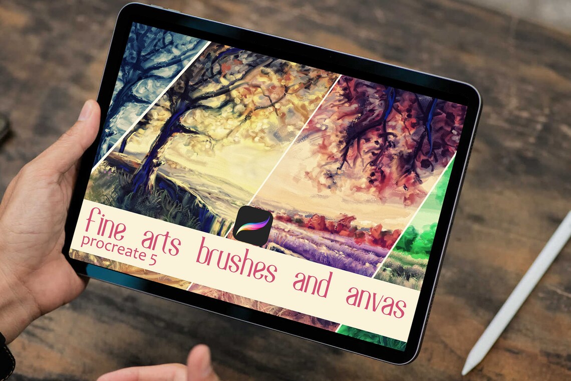 ProcreateOil Fine Arts brushes and canvas setprocreate Etsy