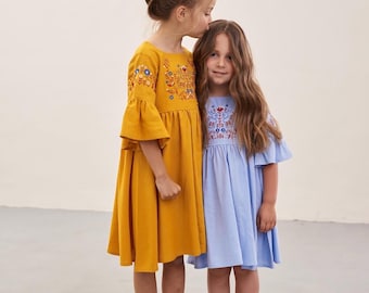 Ukrainian linen embroidered girl vyshyvanka dress | Ukrainian kids clothing | made in Ukraine