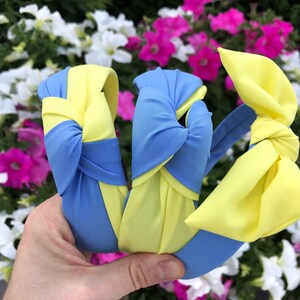 Ukrainian headband women top knot alice band | Ukraine blue yellow hair bow | hair accessories | made in Ukraine image 2