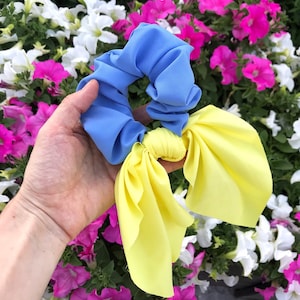 Ukrainian flag ribbon hair tie scrunchie clip accessories | scrunchy with ribbon | made in Ukraine