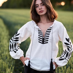 Embroidered Vyshyvanka Blouse | Ukrainian Ethnic Shirt for Women | Slavic Linen Blouse | Made in Ukraine | Ukrainian Gifts & Clothing