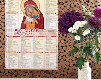 Ukrainian Orthodox Wall Calendar 2026 – Christian Fasting & Church Calendar | Made in Ukraine