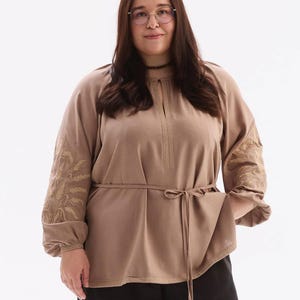 Plus Size Vyshyvanka – Ukrainian Embroidered Shirt – Linen Ukrainian Blouse – Made in Ukraine