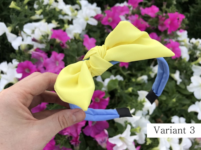 Ukrainian headband women top knot alice band | Ukraine blue yellow hair bow | hair accessories | made in Ukraine image 7