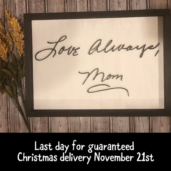 Custom Personalized Handwriting Sign | 3D Wood Handwriting | Memorial Gifts | mothers day gift idea| fathers day gift idea