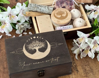 Witch Box, Personalized Box, Sun And Moon Box, Wooden Box, Stash Box, Third Eye, Crystal Gift Box, Crystal Box, Tarot Card Box, Mystery Box