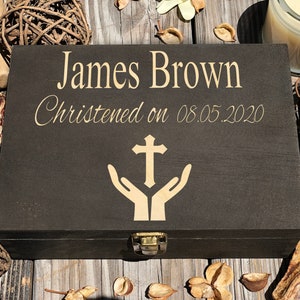Personalized Baptism Gift, Personalized Wooden Box, Keepsake Box, Baptism Memory Box, Baptism Gifts For Girls, Baptism Gift for Godson