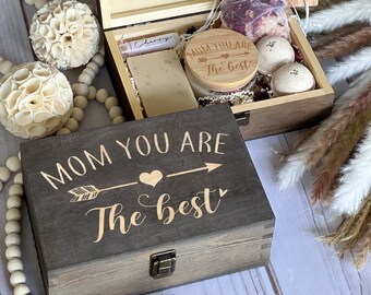 Personalized Gift Box, Mom Birthday Gift, Wooden Box, Mothers Day Gift Box, Keepsake Box, Memory Box, Birthday Gift Box For Mother, Gift Set