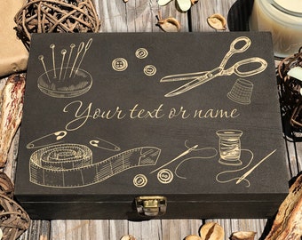 Caja personalizada para guardar recuerdos de costura, regalo para guardar manualidades