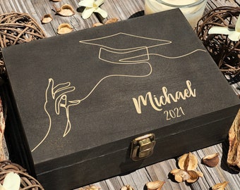 Graduation Box Personalized Box, Graduation Gift For Him, Graduation Gift Box, Graduation Gift For Her, Custom Box, Memory Box, Keepsake Box