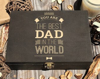 Personalisierte Erinnerungskiste aus Holz, Geschenk für Papa, Vatertagsgeschenk