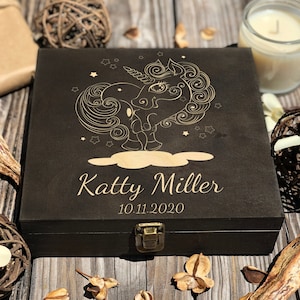 Memory Box For Kids, Wooden Box Personalized Keepsake Box, Baby Box, Blessing Gift Girl, Custom Box, New Mom Gift, Treasure Box, Baptism Box