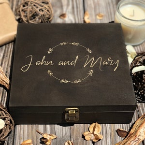 Memory Box, Custom Name Box, Anniversary Gift For Parents, Keepsake Box, Personalized Box, Wood Box, Personalized Gifts For Couples, Wooden